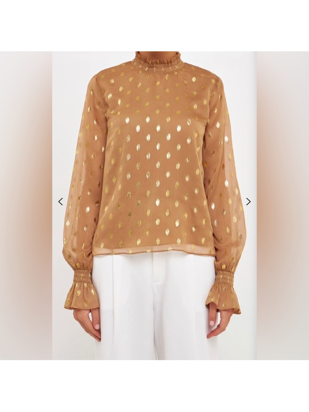 MY26 Tuckernuck Pomander Place Chiffon Polka Dot Blouse
